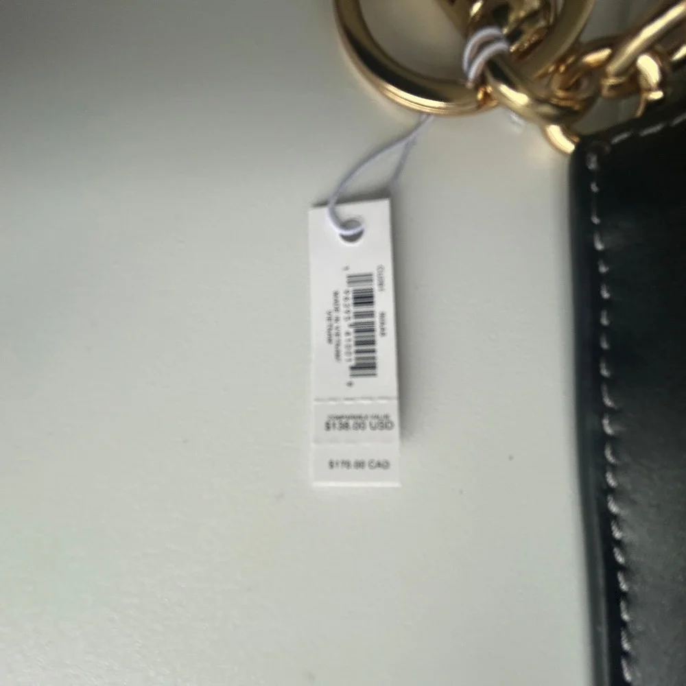 Coach Mini North South Tote Brown Signature Canvas Bag Charm NWT
